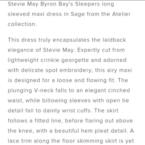 💕STEVIE MAY💕 The Sleepers Dress Sage Green Small Billow Sleeves Boho Chic - Picture 6 of 13